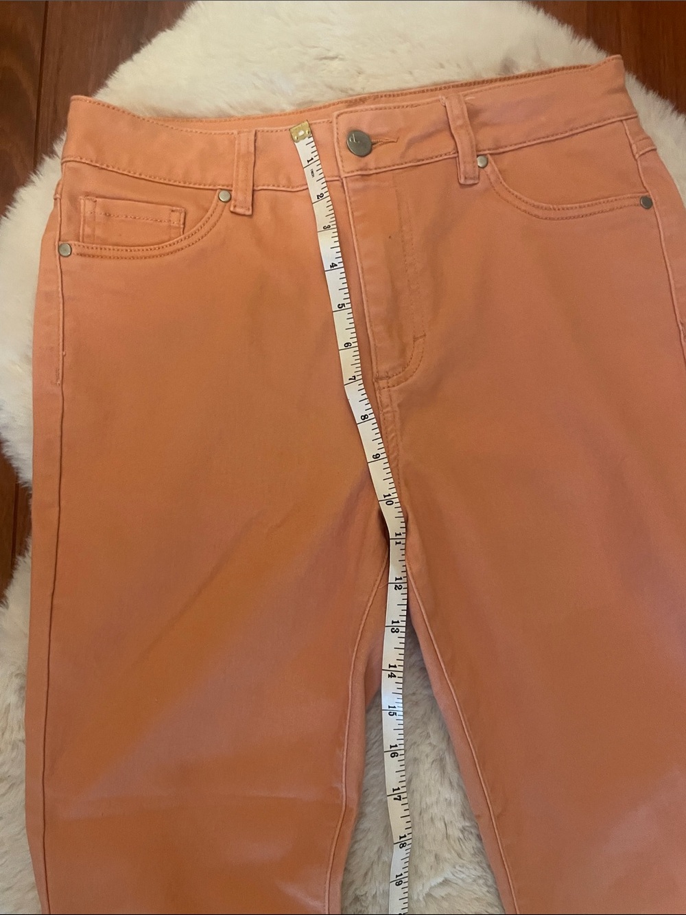 d.jeans Women's Skinny Jeans in Soft Coral Color - Picture 7 of 13